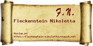 Fleckenstein Nikoletta névjegykártya